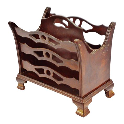 Vintage Butler Wood Magazine Rack Chairish