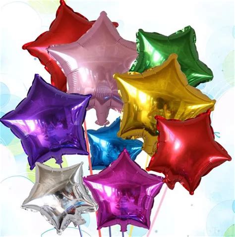 10pcs Lot 18inch Aluminum Foil Stars Balloons Christmas Birthday Party