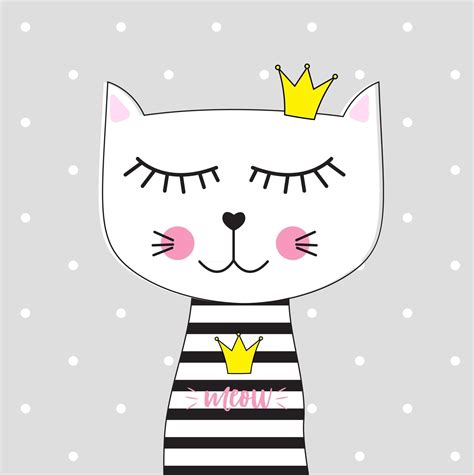Little Cute Cat Princess Vector Illustration 2791723 Vector Art At Vecteezy