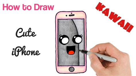 Just use one color in your kawaii drawings. How to Draw iPhone Cute and Easy | Kawaii easy Drawing for ...