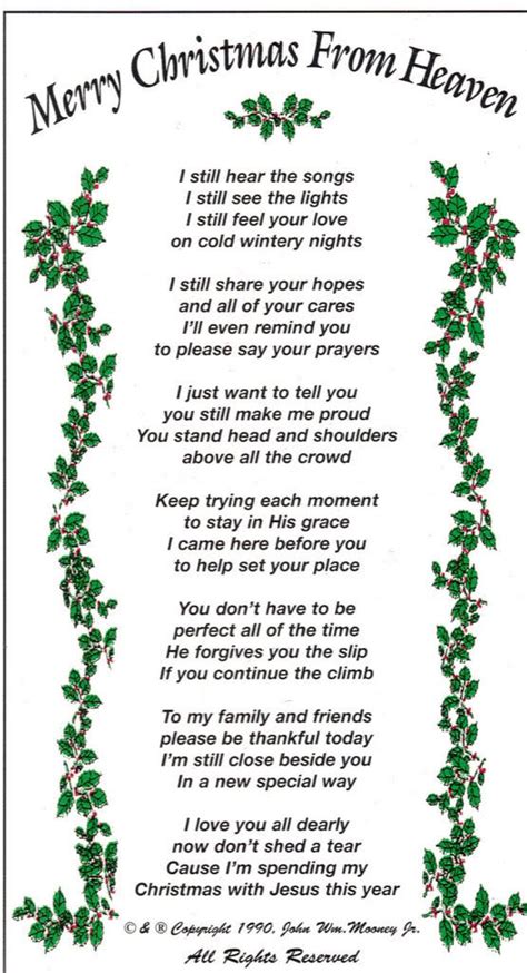 Christmas In Heaven Quotes And Poems Quotesgram