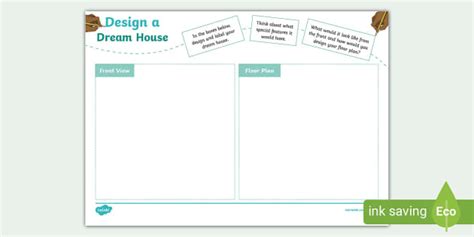 Design A Dream House Activity Sheet Teacher Made Twinkl