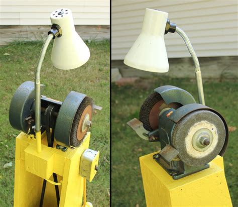 The old idler pulley is supported by. "Old-fashioned" Bench Grinder stand - lungStruck