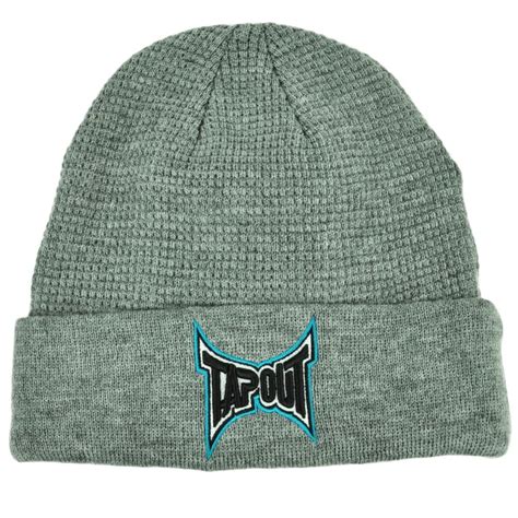 Tapout Gray Cuffed Knit Beanie Toque Hat Mixed Martial Arts Mma Ufc