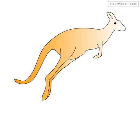 Draw a long curved line for the body. How to draw Kangaroo for kids | Kangaroo drawing, Easy ...