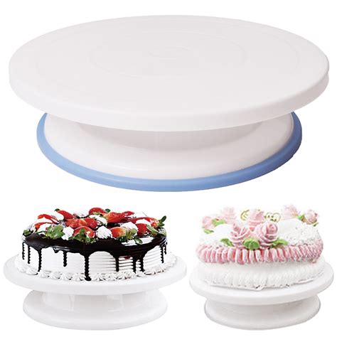 1psc 28cm Anti Skid Round Cake Turntable Plastic Rotating Cake