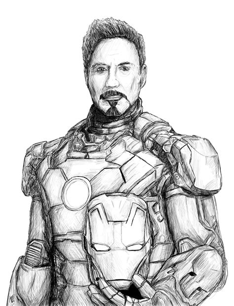 Iron Man 3 Portrait Sketch By Gerardgroves On Deviantart
