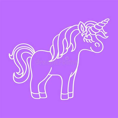 Purple Unicorn Head Icon On The White Background Stock Vector