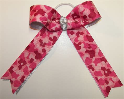 Camouflage Pink Ponytail Bow Hot Pink Camouflage Bow Pink Camo Ponytail Holder Pink Camo