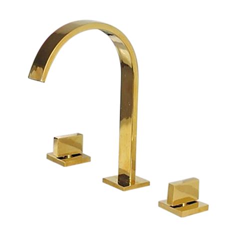 Each gold bathroom faucet presented on junoshowers website is a very charming product with stylish design. Gold Plate Bathroom 3pcs Sink Faucet Dual Handles ...