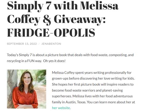 Newsevents For Author Melissa Coffey