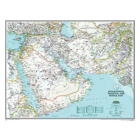 National Geographic Map Afghanistan Pakistan And The Middle East