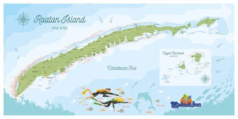 Roatan Dive Sites Map Splash Inn Dive Resort