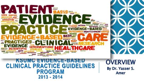 Guidelines must be transparently developed. KSUMC Evidence-Based Clinical Practice Guidelines Program ...