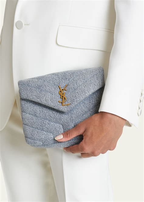 Saint Laurent Loulou Toy Ysl Denim Shoulder Bag Bergdorf Goodman