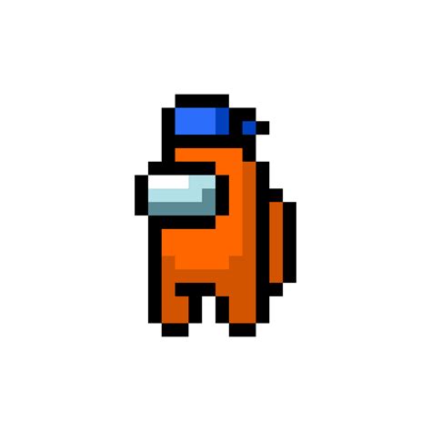 Among Us Pixel Art  Orange Impostor Game Piksel Sanatı Minecraft