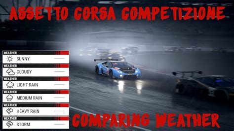 Comparing Weather Day Assetto Corsa Competizione YouTube