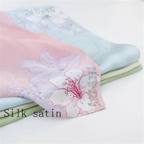 Custom Women Printed Satin Silk Square Hijab Tudung Bawal Buy New