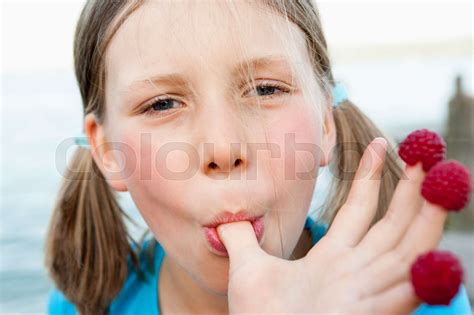 Young Girl Sucking On Thumb Stock Image Colourbox