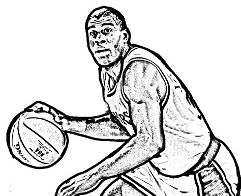 Dibujo De Magic Johnson De Basket Nba Para Colorear