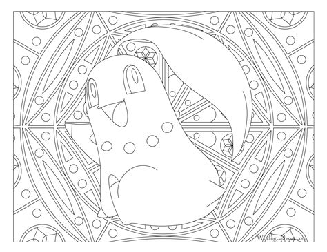 #152 Chikorita Pokemon Coloring Page · Windingpathsart.com