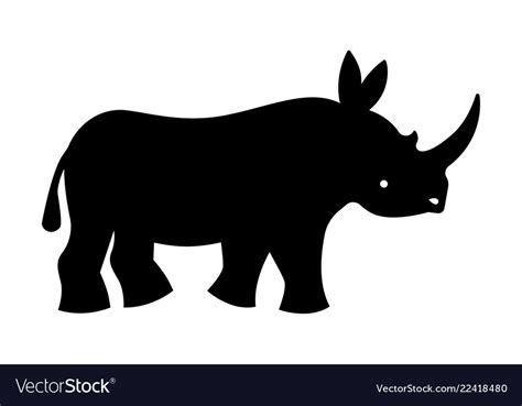 Black Rhinoceros Silhouette Royalty Free Vector Image