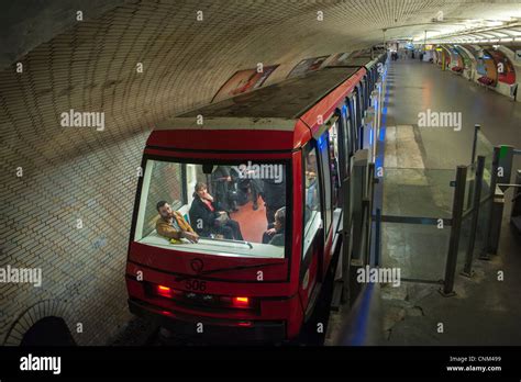 Paris France Pilotless Automatic Metro Train Line No 1 At Porte