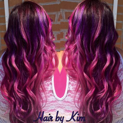 purple to pink color melt done with pravana vivids hair by kim hair color crazy hair cool