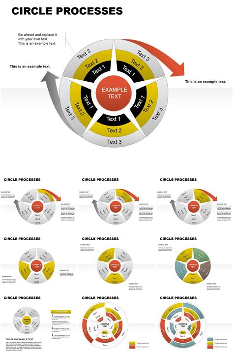 Circle Processes Powerpoint Charts Template Powerpoint Charts