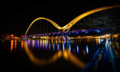 Free Images Night Arch Bridge Tied Arch Bridge Reflection