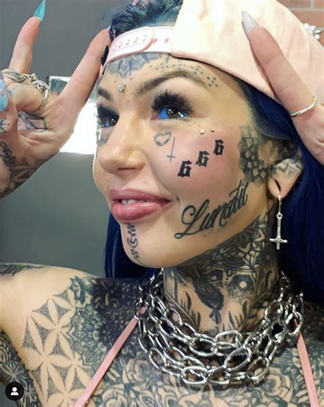 model who spent £20 000 on body modifications gets devilish tattoo on her face daily star