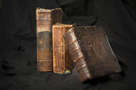 Old Vintage Leather Book Spines Stock Image Image Of Library