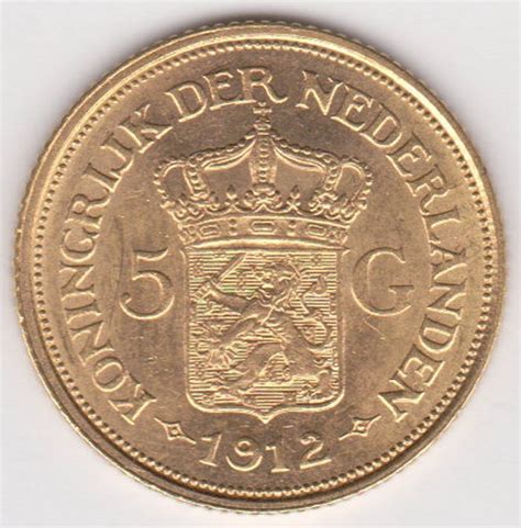 Netherlands 5 Guilder 1912 Wilhelmina Gold Catawiki