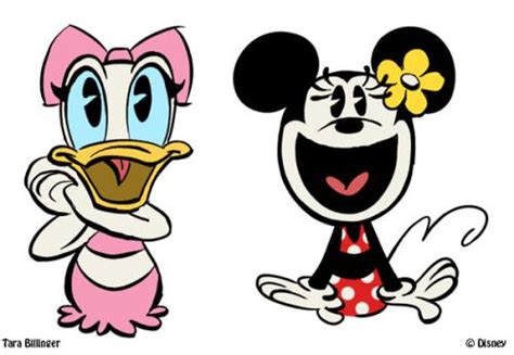 Some Cute Happy Minnie And Daisy Poses From Captain Donald Cartoon