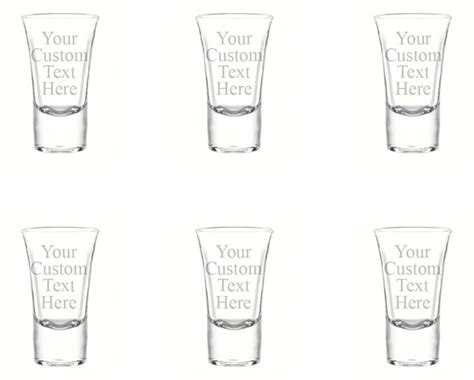 Personalized Set Of 6 Custom Shot Glass Glasses 1 75oz Free Engraving Double Sided Groomsman And
