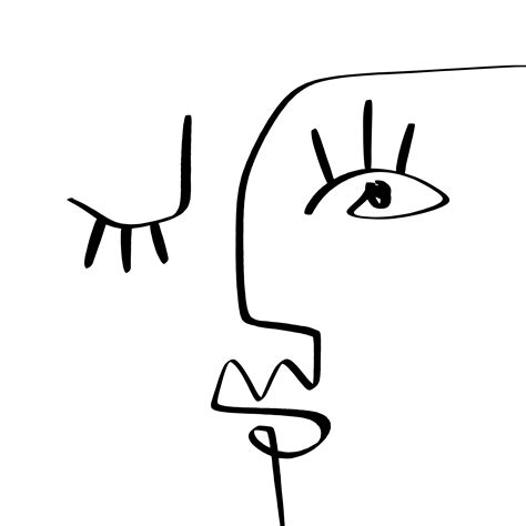 Line Art Face Abstract Face Art Line Art Drawings Face Line Drawing