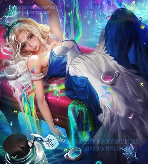 Dessins des contes de fées par Sakimichan Sakimichan art Disney art Alice in wonderland