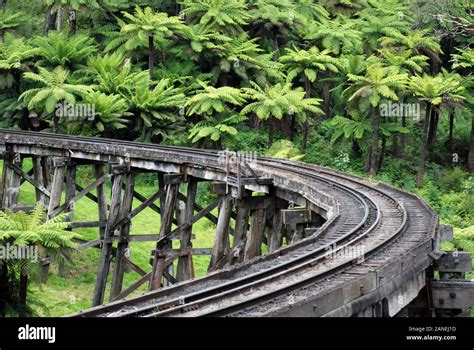 Wooden Trestle Bridge Stock Photo Alamy