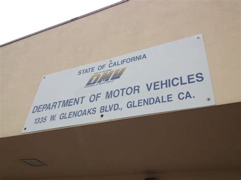 Department Of Motor Vehicles Dmv California Entrance Sign Editorial