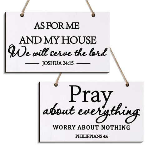 buy youyole 2 pieces farmhouse style bible verse wall decor wood sign as for me and my house we