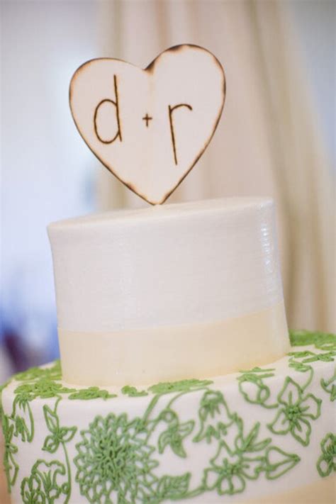 Items Similar To Personalized Wedding Cake Topper Rustic Engraved Heart