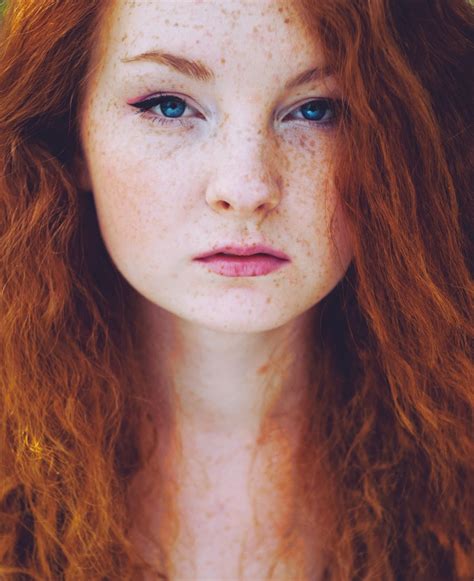 Wallpaper Face Women Redhead Long Hair Blue Eyes Portrait