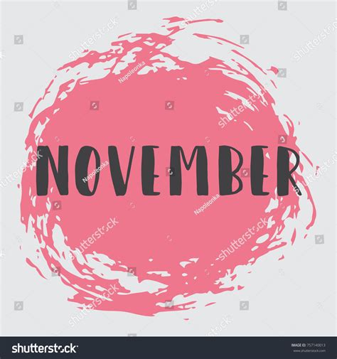 Month November Pink Vector Image Word Stock Vector Royalty Free