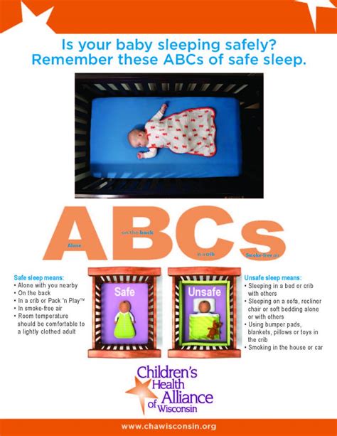 Safe Sleep Abcs Poster Childrens Health Alliance Of Wisconsin
