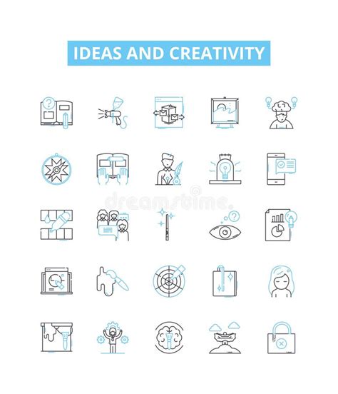 Ideas And Creativity Vector Line Icons Set Ideas Creativity