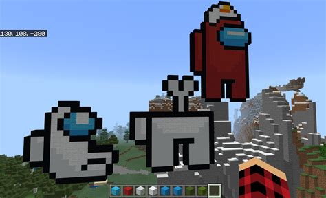 Among Us Minecraft Pixel Art