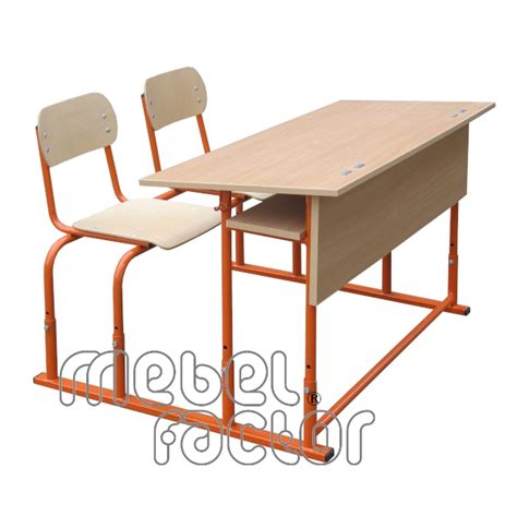 Double School Desk Savulen Adjustable With A Front And Shelf Mebel