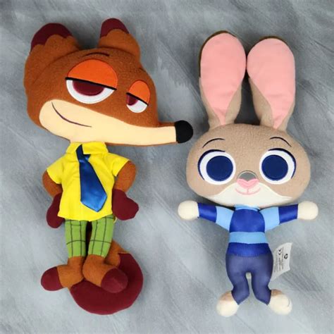Disney Zootopia Judy Hopps Nick Wilde Plush Stuffed Flat Rabbit Fox Lot