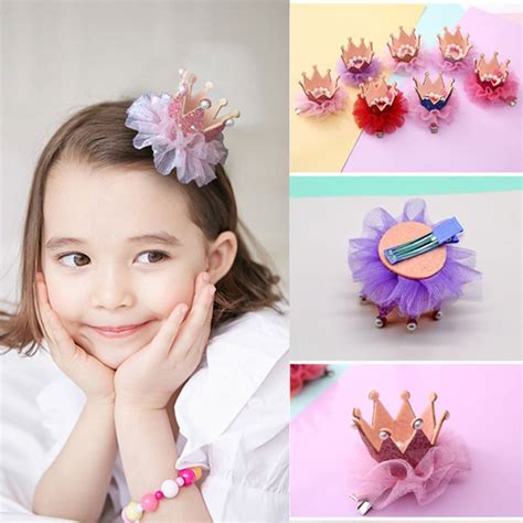Childrens Fashion Crown Hairpin Princess Headwear Kids Hair Accessories