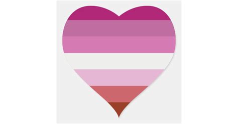 lesbian pride flag heart stickers zazzle